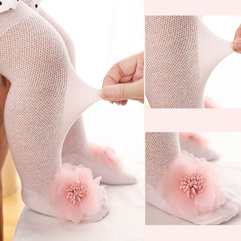 2pcs/lot Soft Cotton Baby Girl Tights Summer Toddler Kids Pantyhose Lace Flower Baby Tights For Newborn Leg Warmer Stockings