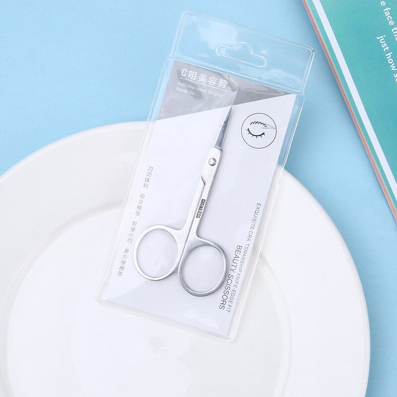 Stainless Steel Makeup Scissors Eyebrow Scissor Eyelashes Nose Hair Trimmer Manicure Facial Trimming Tweezer Makeup Tool: B