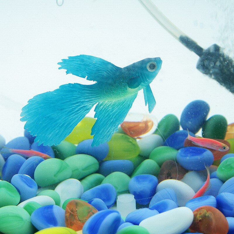 Aquarium Decoration Silicone Artificial Goldfish Floating Betta With Sucker Cup Fluorescent Fish Tank Ornament Landscaping