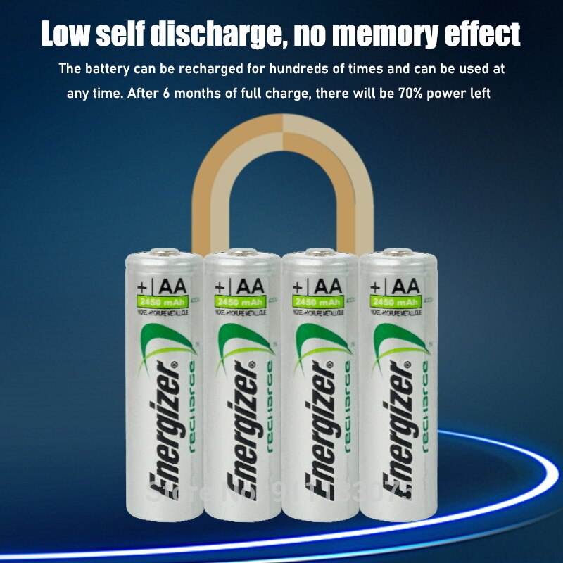 Energizer Original 1.2V AA Rechargeable Batteries 2450mAh Ni-MH AA Battery for camera Anti-dropping toy car
