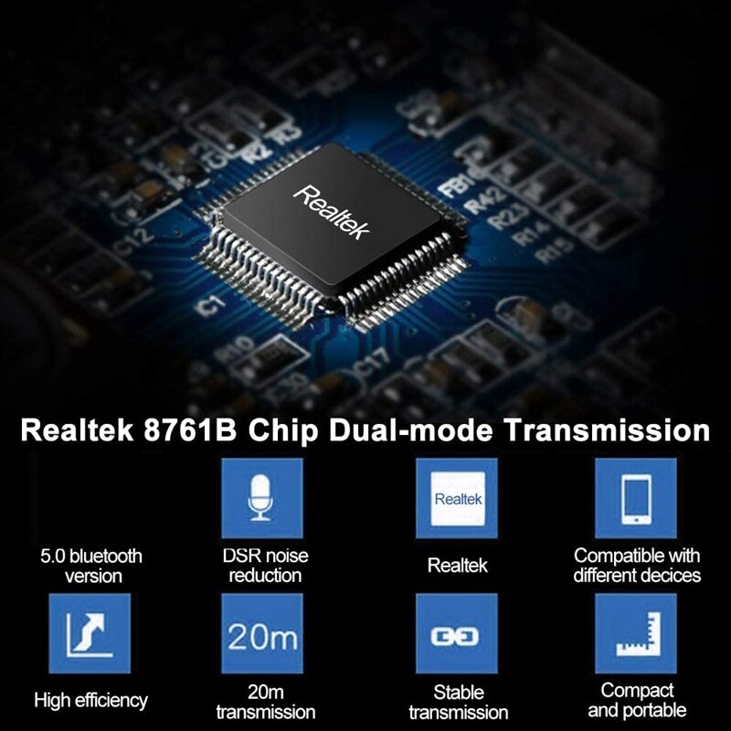 USB Bluetooth 5.0 Dongle Adapter, Wireless Bluetooth Transmitter Receiver Supports Windows 10/8.1/8 / 7 / XP Laptop PC