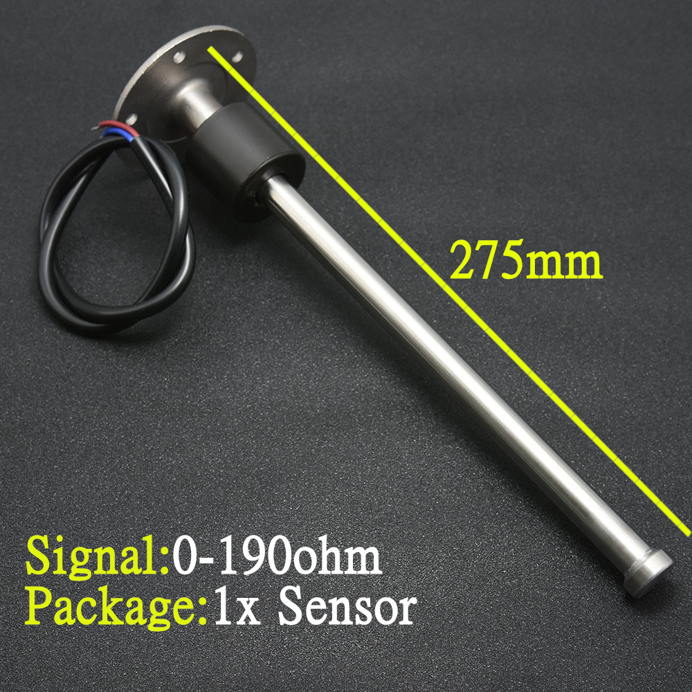 Stainless Steel Fuel Level Gauge Sensors Water level Sensor 300/250/200/150mm for 0-190ohm Marine Boat Fuel Gauges: 275mm  0-190ohm