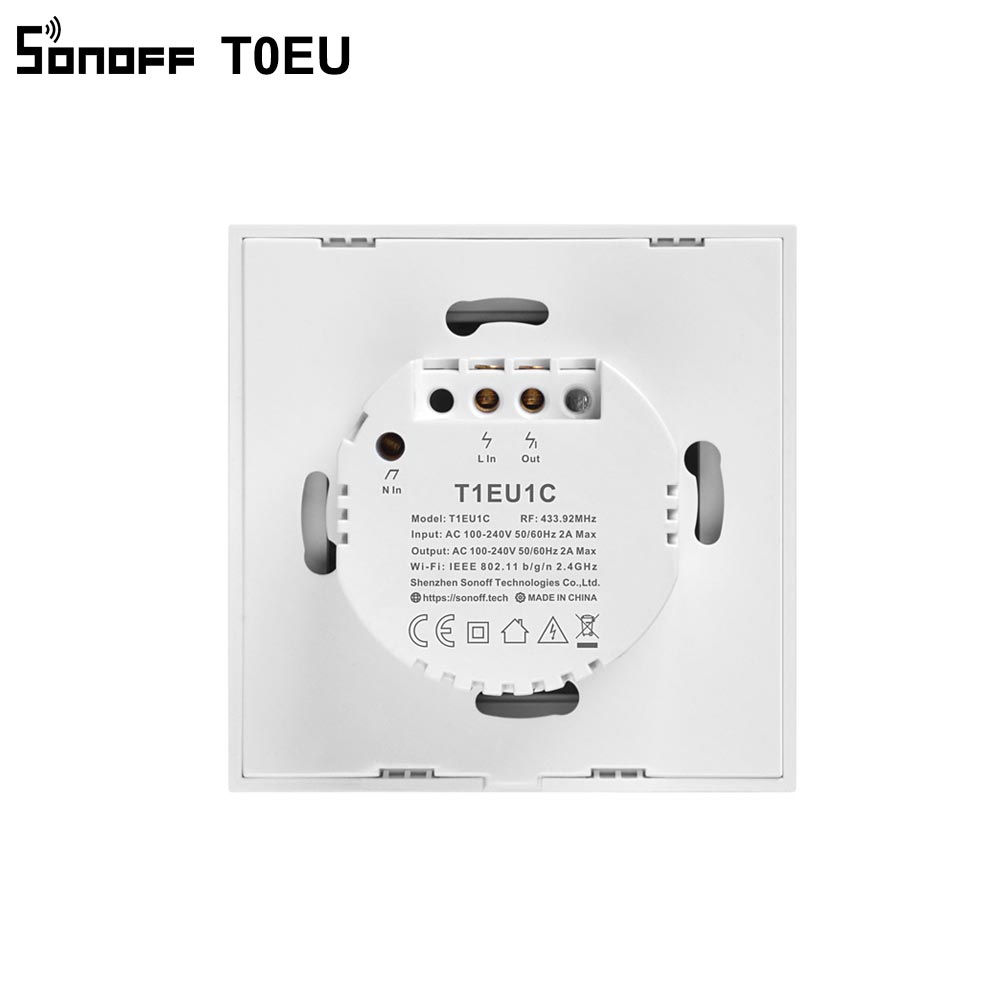 SONOFF T0 EU TX Wifi Touch Wall Light Wireless Switch Smart Home 1/2/3 Gang Voice/APP Remote Control Work With Alexa Google Home