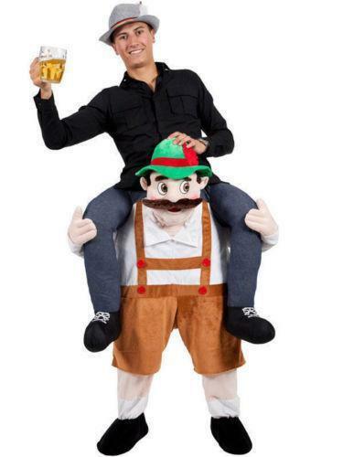 Carry Bavarian Beer Guy Ride On Me Oktoberfest Mascot Fancy Dress Costume Advertising Carnival Halloween Xmas Easter: 黑色