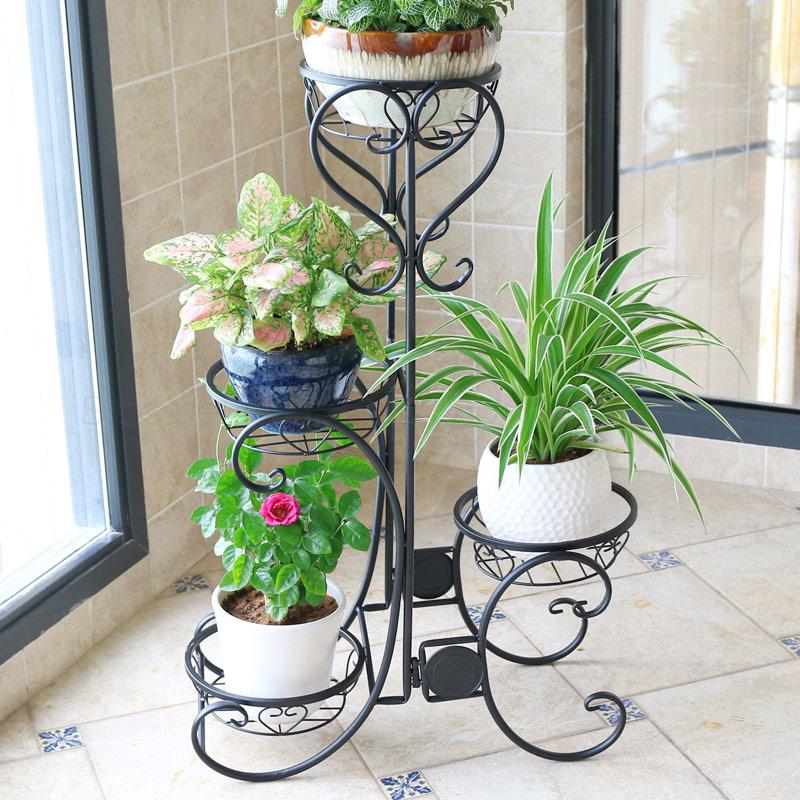 Europese bloemenrek ijzeren kunst meerlaagse vloer balkon binnen woonkamer groene lotus hanger orchidee potrek