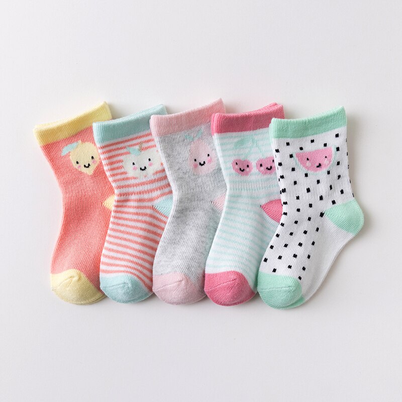 5 Paren/partij Baby Sokken Voor Pasgeboren Baby Leuke Vruchten Zachte Katoen Mesh Sok 0-5 Jaar Jongen Meisje Baby &#39;S Kids Accessoires