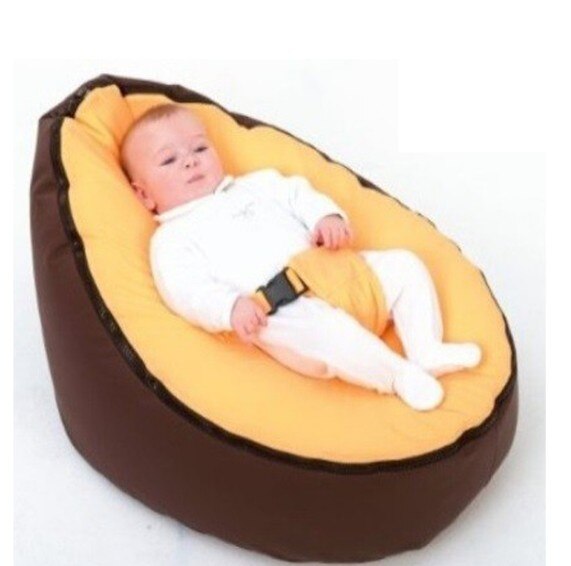 Zachte Baby Stoel Baby Bean Bag Bed Cover Zonder Vulmiddel Poef Voor Feeding Baby Snuggle Bed Met Riem Voor Veiligheid bescherming: dark brown