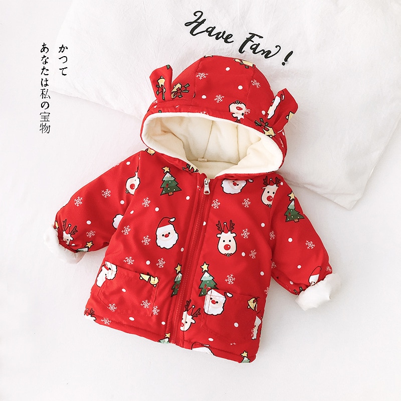 Winter Warm Baby Meisjes Katoen Donw Dikke Fleece Hooded Cartoon Parka Bovenkleding Jongens Kids Jassen Sneeuw Wear Jassen Casaco