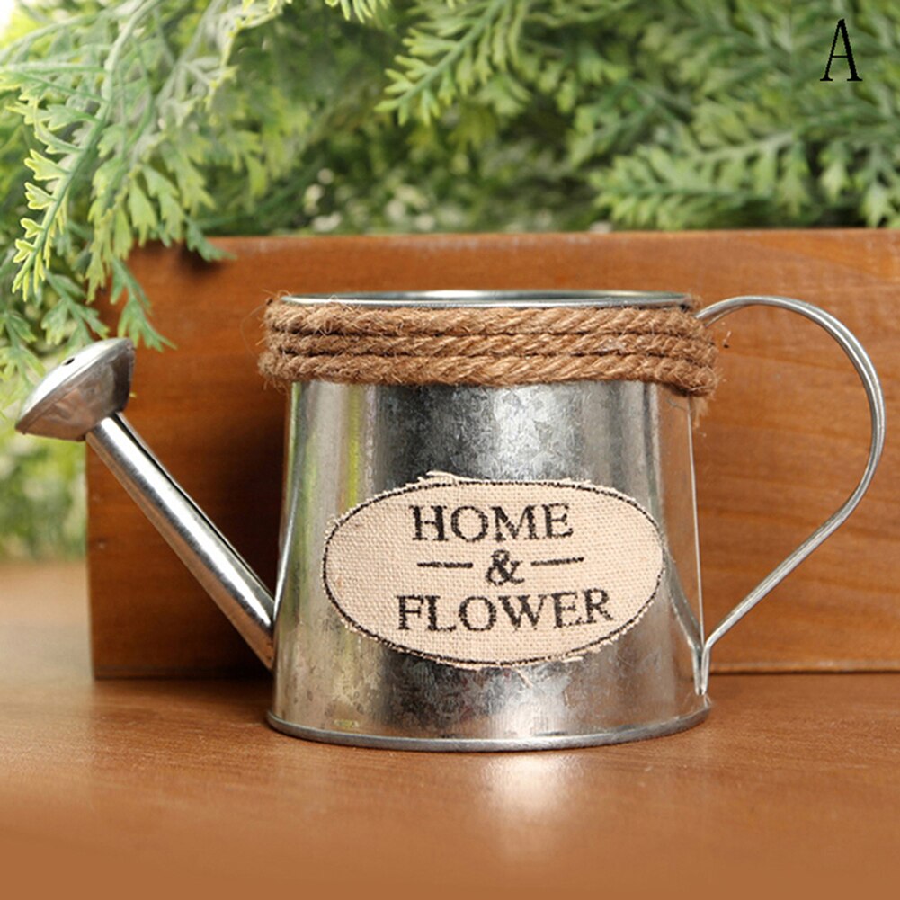 Regadera de jardín dorado, botella de agua de hierro y Metal Vintage, maceta Bucke para regar plantas, flores, decoración del hogar