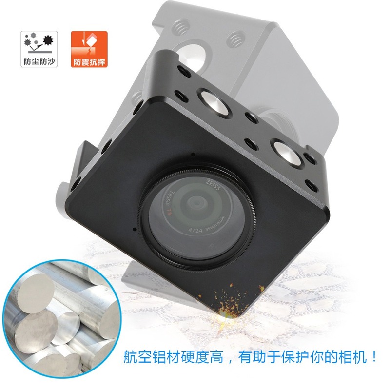 Jaula de cámara para Sony RX0 II adecuado para Sony Kit de aleación de aluminio Carcasa protectora sombra espejo UV Marco Accesorios