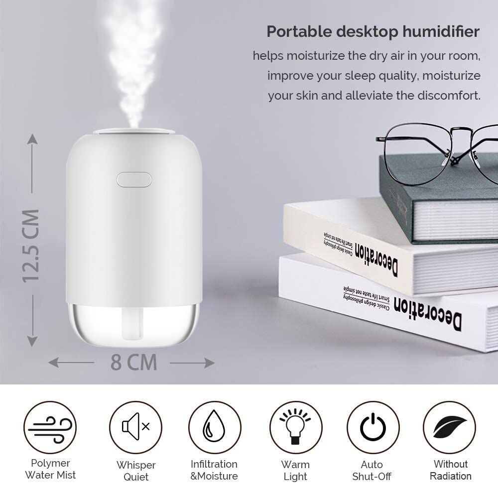 Luchtbevochtiger Oplaadbare Essentiële Olie Diffuser Draadloze Luchtbevochtiger Usb Aroma Diffuser Ultrasone Humidificador Fogger