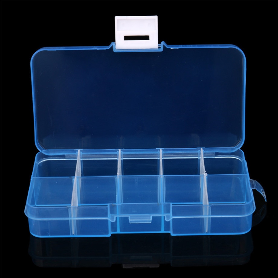 Plastic 10 Slots Verstelbare Sieraden Storage Box Case Craft Organizer Bead A35