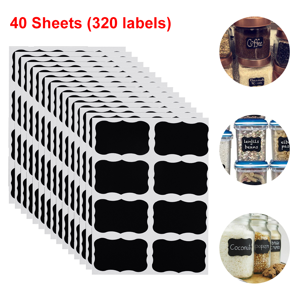 160Pcs Chalkboard Labels Kitchen Pantry Storage Jars Spice Bottle Sticker Stickers For Mason Jar Glass Bottle Labels Bulk: B
