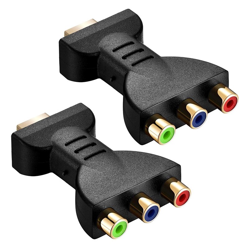 2 stk hdmi hann til rca adapter av video o omformer adapter  til 3 rca komponent omformer gullbelagt adapter: misligholde tittel
