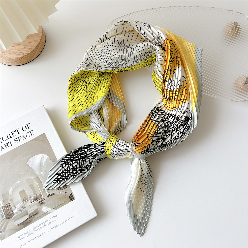 70*70Cm Vouwen Bloemenprint Vierkant Haar Sjaal Bandana 'S Haarband Hoofdband Hoofddoek Hoofddoek Tulband Omslagdoek: Lavendel