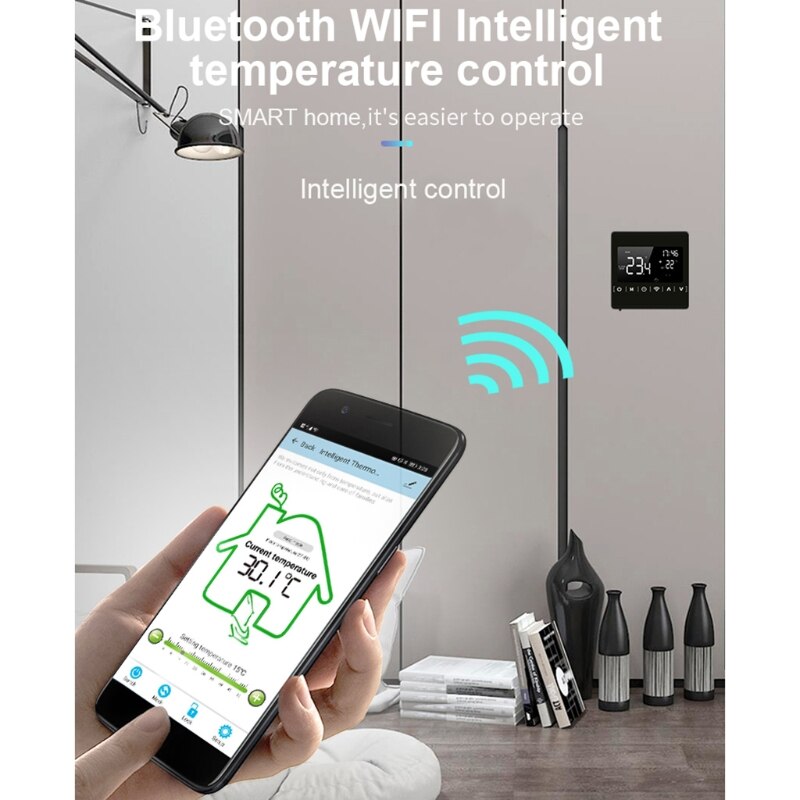 Wifi 16a elvarme termostat stuetemperatur fjernbetjening  ac85 ~ 250v 35ed