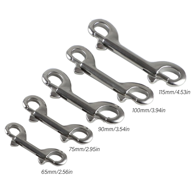 Gancho doble extremo para buceo, pernos acero inoxidable, gancho a presión, mosquetón enlace rápido, accesorios para