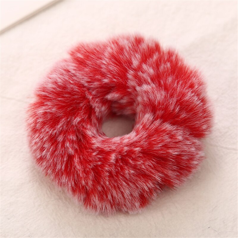 1Stck Winter Faux Pelz Kaninchen Haar Scrunchie Weiche Elastische Haar Bands Frauen Nette Pferdeschwanz Halfter Haar Zubehör