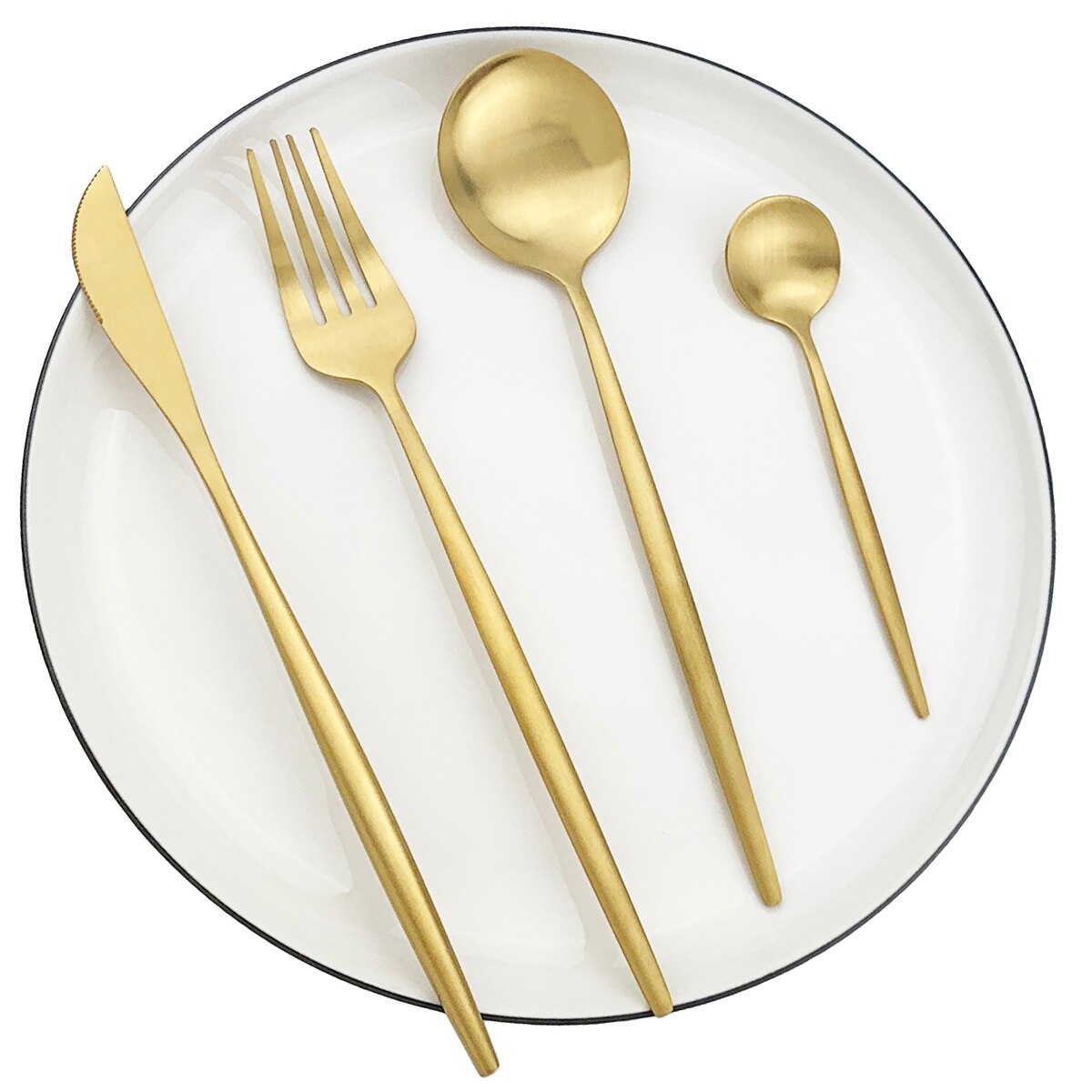 4Pcs Gold Matte Dinner Fork Cutlery 304 Stainless Steel Dinnerware Fork Silverware Kitchen Flatware 7 Color Tableware