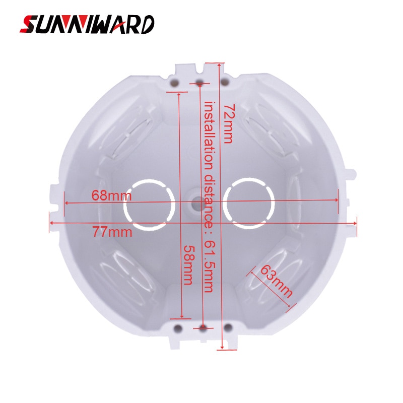 EU Standard, Wall Round Mounting Box, Internal Cassette, Wiring Box, White Back Box For EU Switches and Sockets