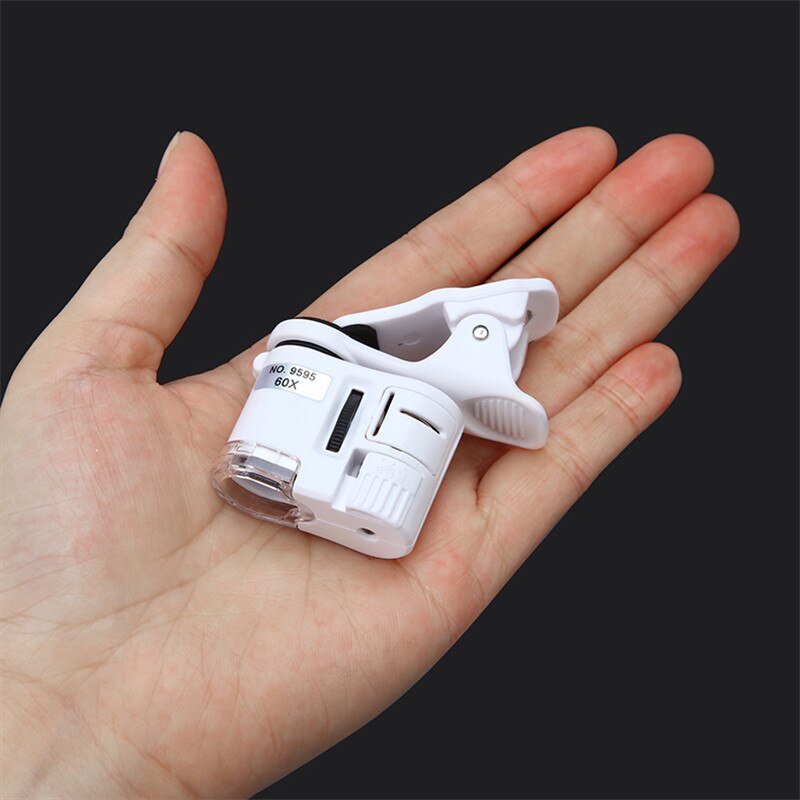 HD 60X praktisch Mikroskop Makro Objektiv leasy zu installieren Optische Zoomen Lupe Mikro Kamera Clip mit LED Licht Telefon objektiv