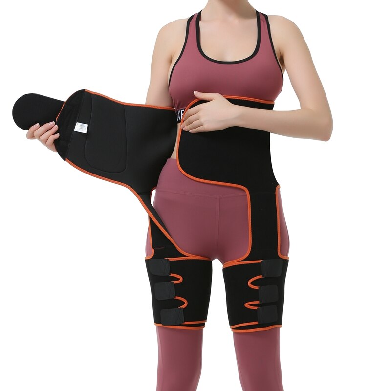Recortador de muslo de cintura alta 3 en 1 y levantador de glúteos neopreno rutina ejercicios para adelgazar cinturón de bolsillo mujeres entrenador de cintura pérdida de peso pierna Shaper