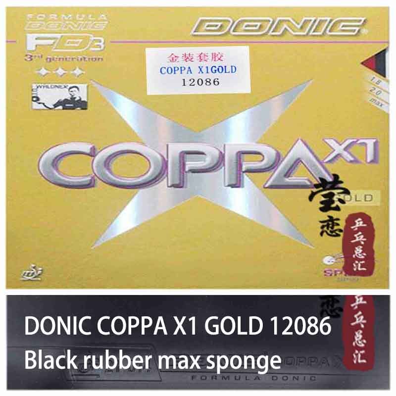 Original Donic COPPA X1 Gold/ COPPA X1 TURBO Platin/ COPPA X2 Platin Soft/ COPPA X3 Silver table tennis rubber tennis rackets: 12086 max black