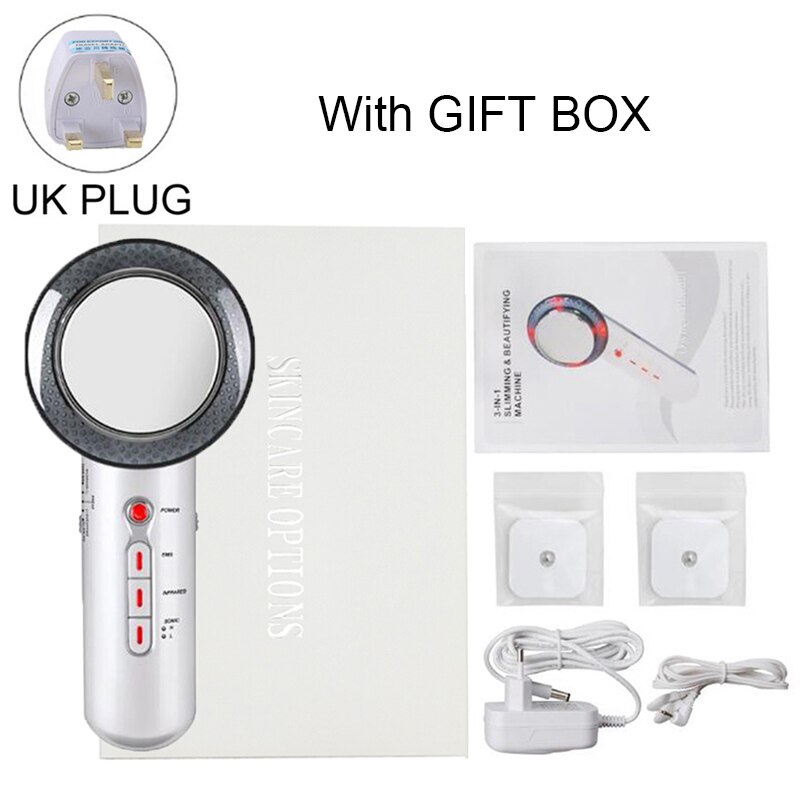 Ultraschall Kavitation ems Körper Abnehmen Massagegerät Gewicht Verlust Lipo Anti Zellulitis Fett Brenner Galvanische Infrarot Ultraschall Therapie: UK Stecker mit Kasten