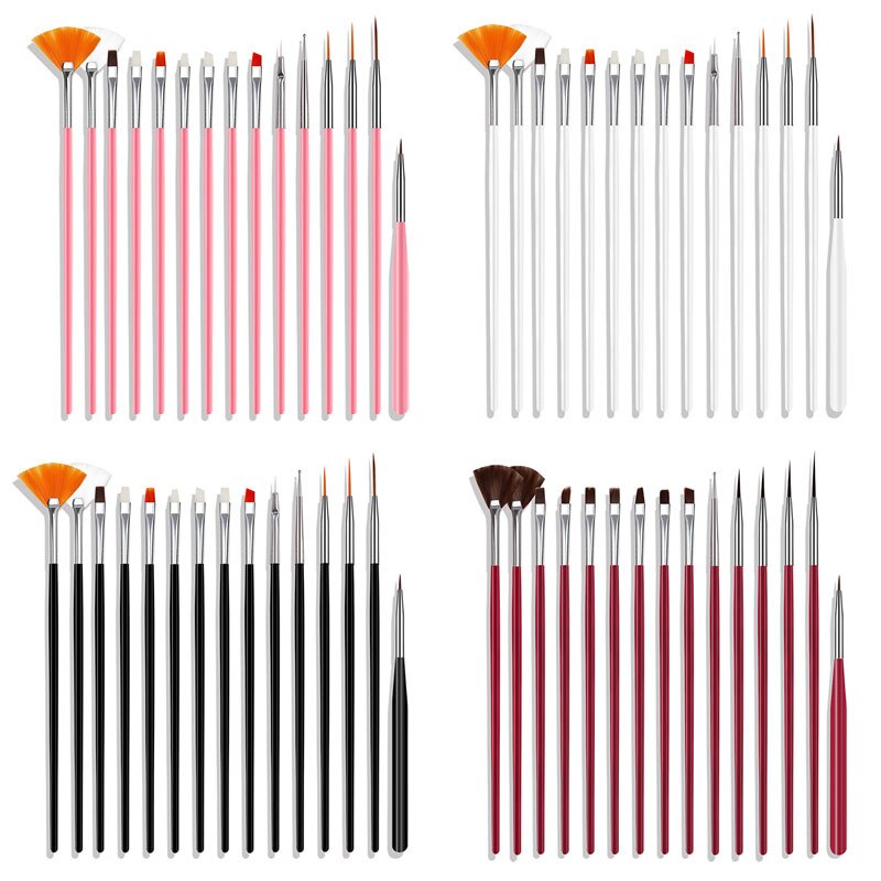 15Pcs Nail Art Acryl Brush Set Schilderen Pen Art Salon Brush Acryl Nail Brush Nagellak Borstels Kit Voor manicure Tool