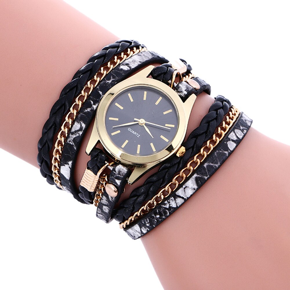 Ladies Weave Leather Bohemian Bracelet Watches Dress Woman Casual Quartz Wrist Watch часв женские наручные