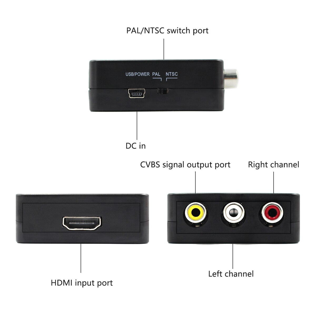 Hdmi Naar Av Scaler Converter Box Hd Video Composiet Adapter Hdmi Naar Rca Av/Cvsb L/R Video