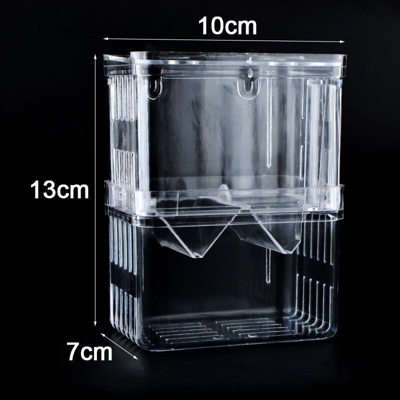 Aquarium Breeder Box for Fish Tank Hatching Incubator Isolation Acrylic 4 Rooms High Clear Fish Breeding Boxes Durable Fish Tank: 7x10x13cm M