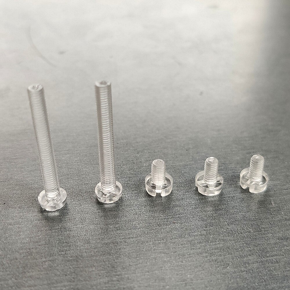 Round Head M3 M4 Plastic Clear Screw Fastener Blind Nut Bolt Cross Type PC Acrylic Material Easy to Handle Install 200pcs