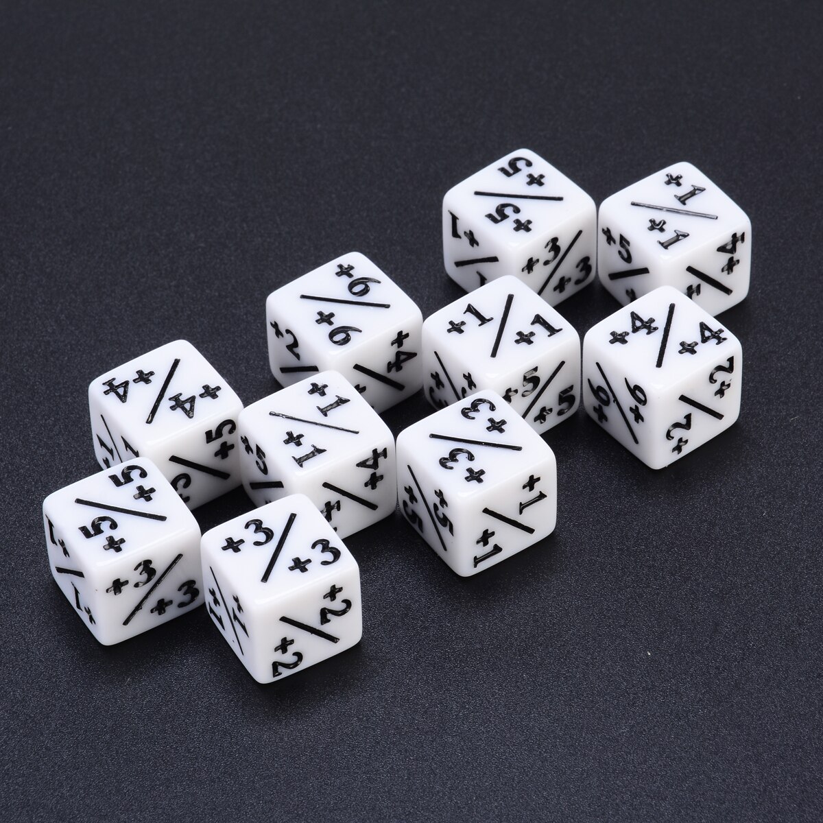Compteur de dés blancs + 1/+ 1 pour collecte de magie, Table de jeu, fête scolaire, Bar, MTG RPG, jeux de famille amusants en plein air, 10 pièces