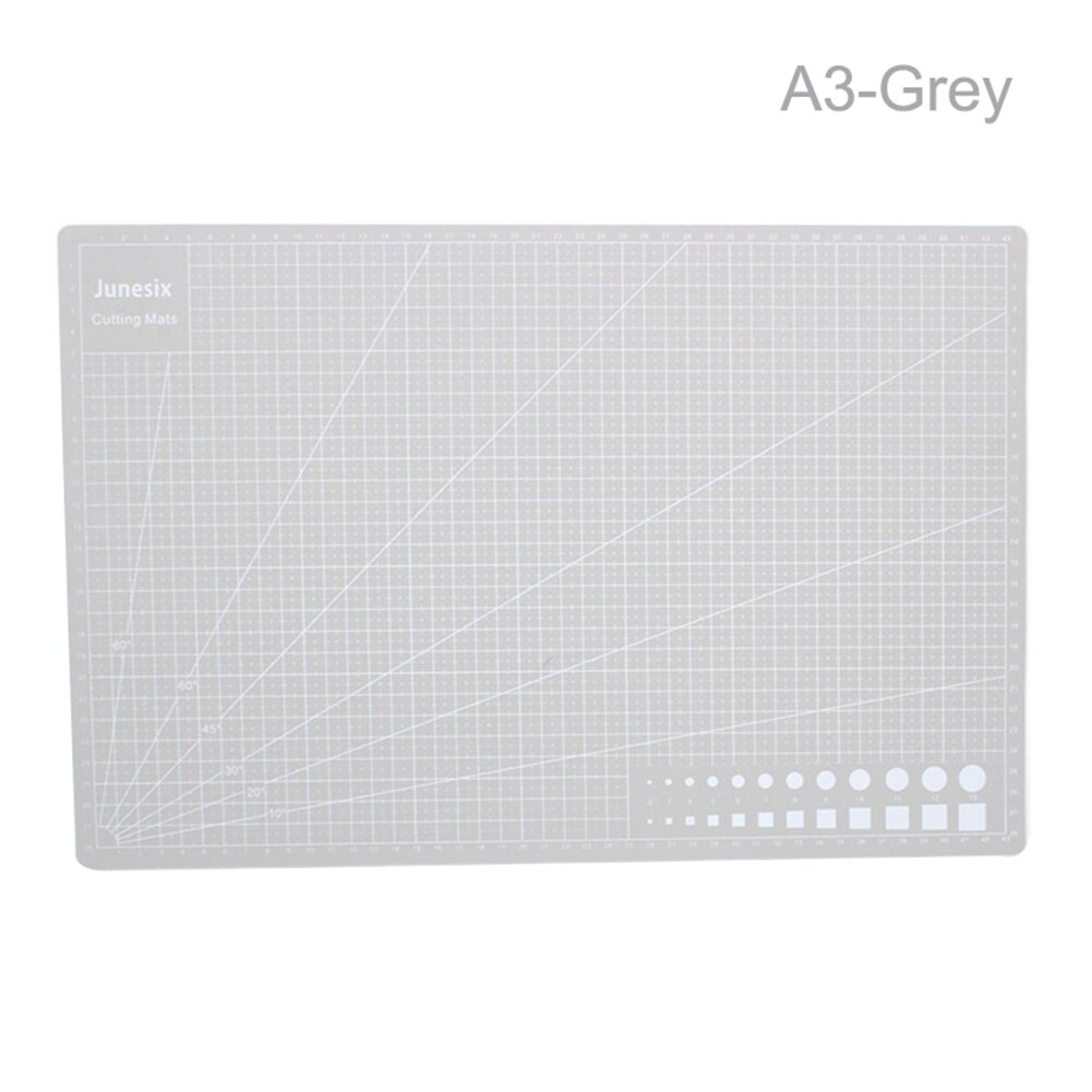 A3 A4 PVC Self Healing Cutting Mat Craft Quilting Grid Lines Printed Board: A3 Grey