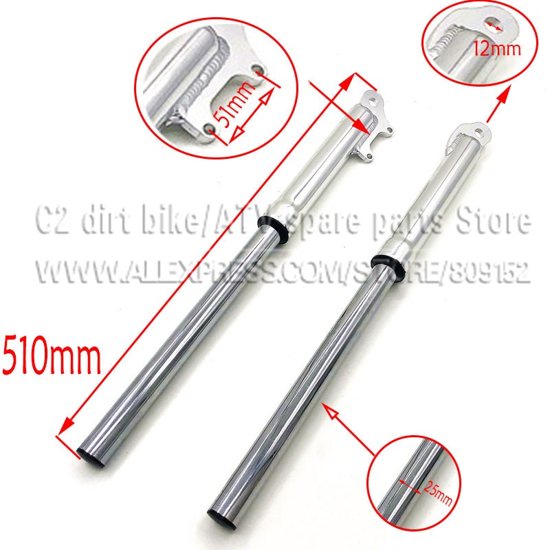 510mm Front fork shock absorption 25Mm for Mini Dirt pit bike Small cross motor 2 stoke Engine off-road motorcycle