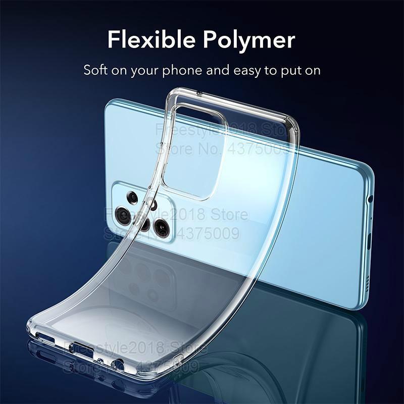 Slim miękkie silikonowe etui do Samsung Galaxy A52 A526B A5260 A72 A725F A42 A32 A12 A02S 2021 A51 A71 jasne TPU przezroczysta pokrywa