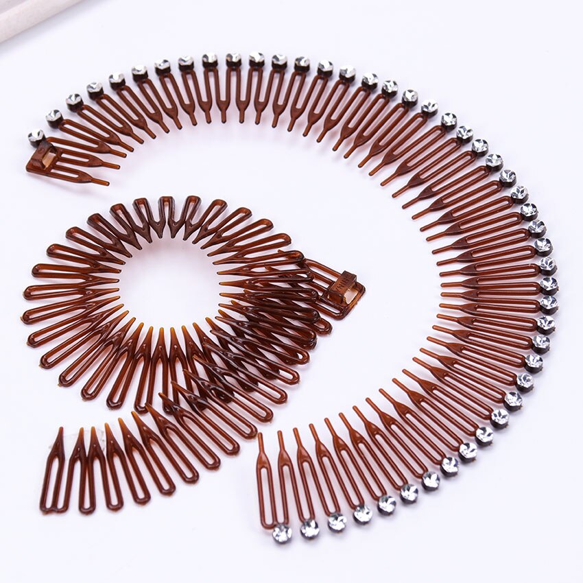 1PC Plastic Full Circle Stretch Diamond Flexible Comb Teeth Headband Hair Band Clip Face Wash Fixed Hair Accessories