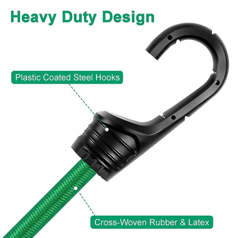 30Pcs Elastische Bungee Koorden Met Haken, Touw Bagage Verpakking Riem, bagagenet Voor Motorcycle Bike Travel Camping Wandelen