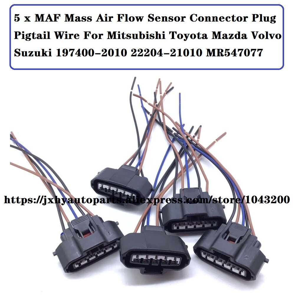 Maf Mass Air Flow Sensor Connector Plug Pigtail Wire For Mitsubishi Toyota Mazda Volvo Suzuki 197400 22204-21010 MR547077