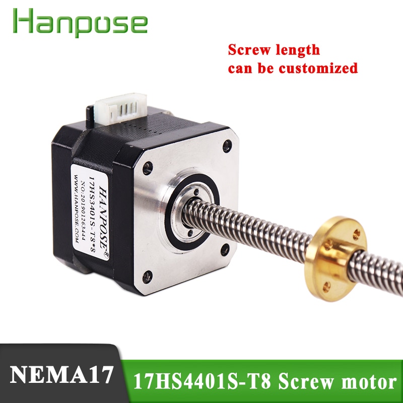 Nema17 Screw motor 17HS4401S-T8*8 300mm 1.7A 40N.cm Screw Rod Linear Stepping Motor with Trapezoidal Lead for 3D CNC router