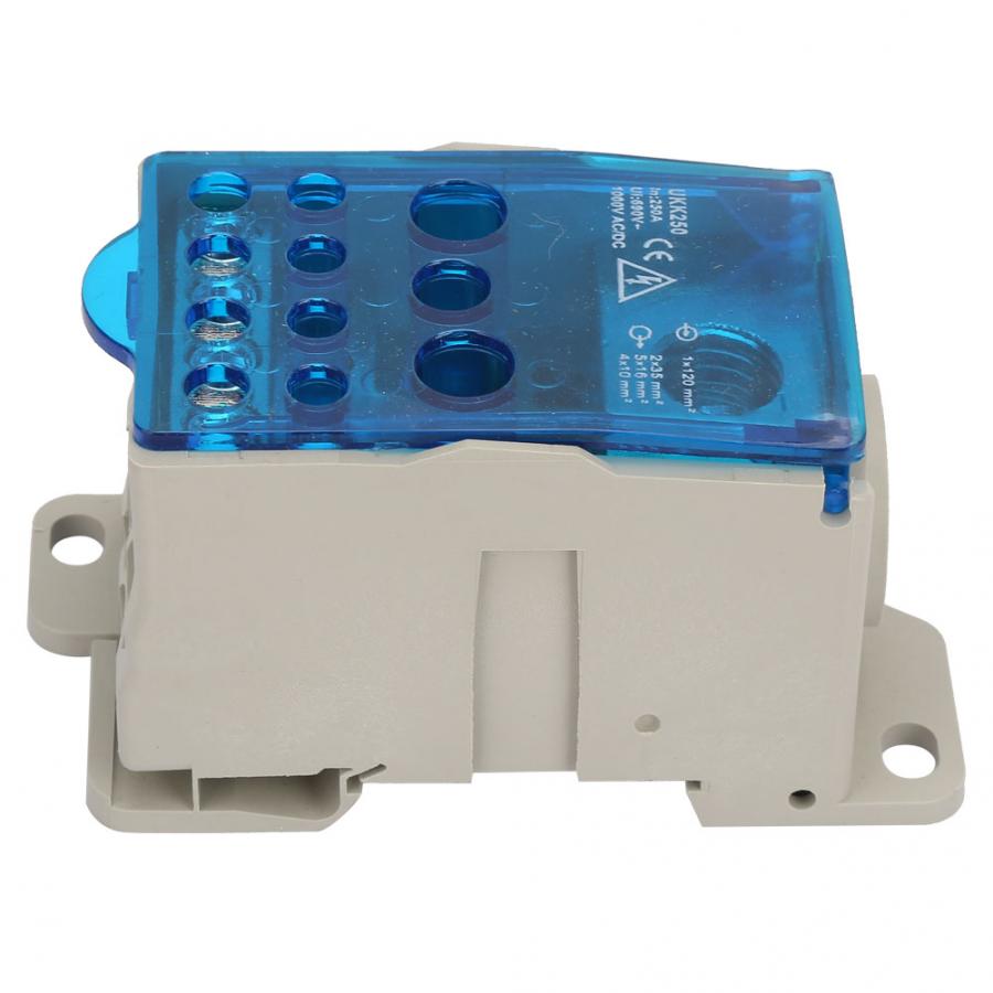 UKK-250A Din Rail Terminal Block Distribution Box Universal Power Junction Box Wire Connector Junction Box