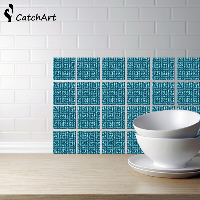 Retro Mosaic Tiles Stickers Waist Line Wall Sticker Kitchen Bathroom Toilet Border Waterproof Self adhesive Decals