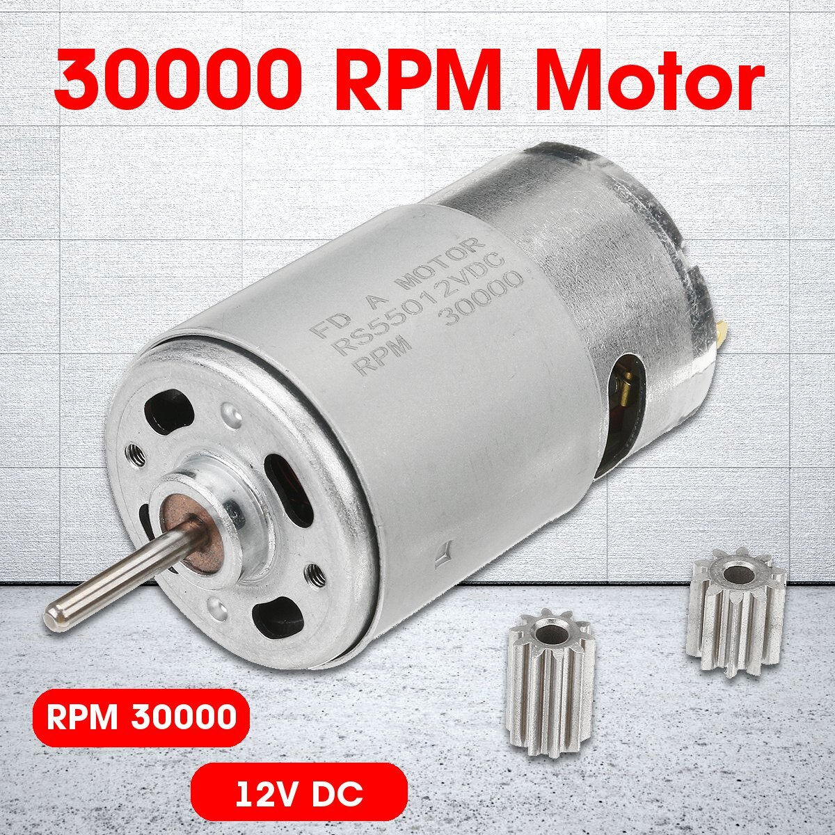 12V 30000 RPM Electric Motor Gear Box For Kids Ride On Car Bike Toy Spare Parts 18.5cm