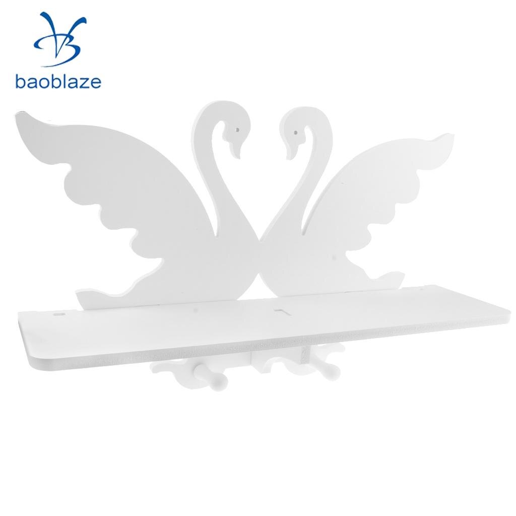 Estante de pared tallado de cisne blanco, estante hueco tallado, para decoración del hogar