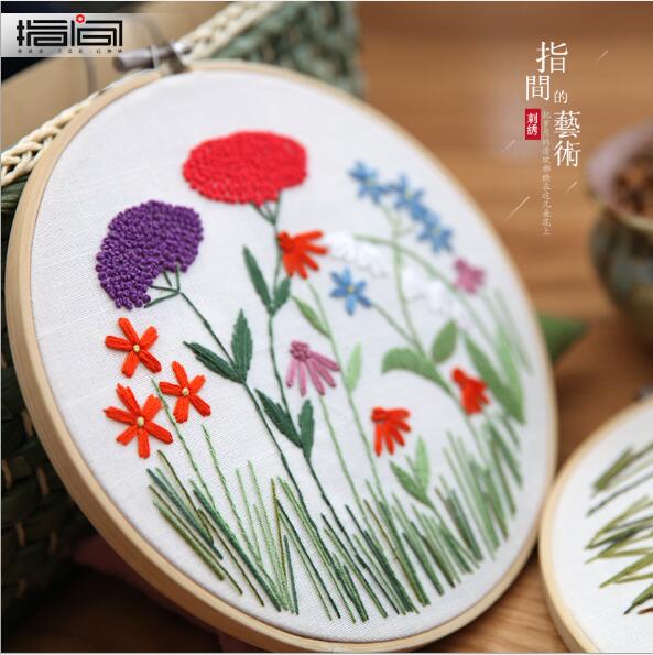 20x20cmPlant bloem Lint borduren kit bloemen kleine foto's stof borduren handwerken woondecoratie