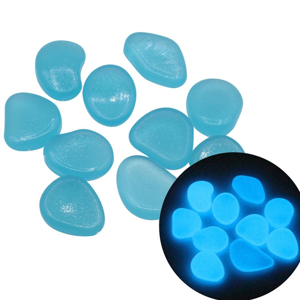 200PCS pcs Garden Glow in the Dark Luminous Pebbles for Walkways Plants Aquarium Decor Glow Stones Garden Decoration: Blue