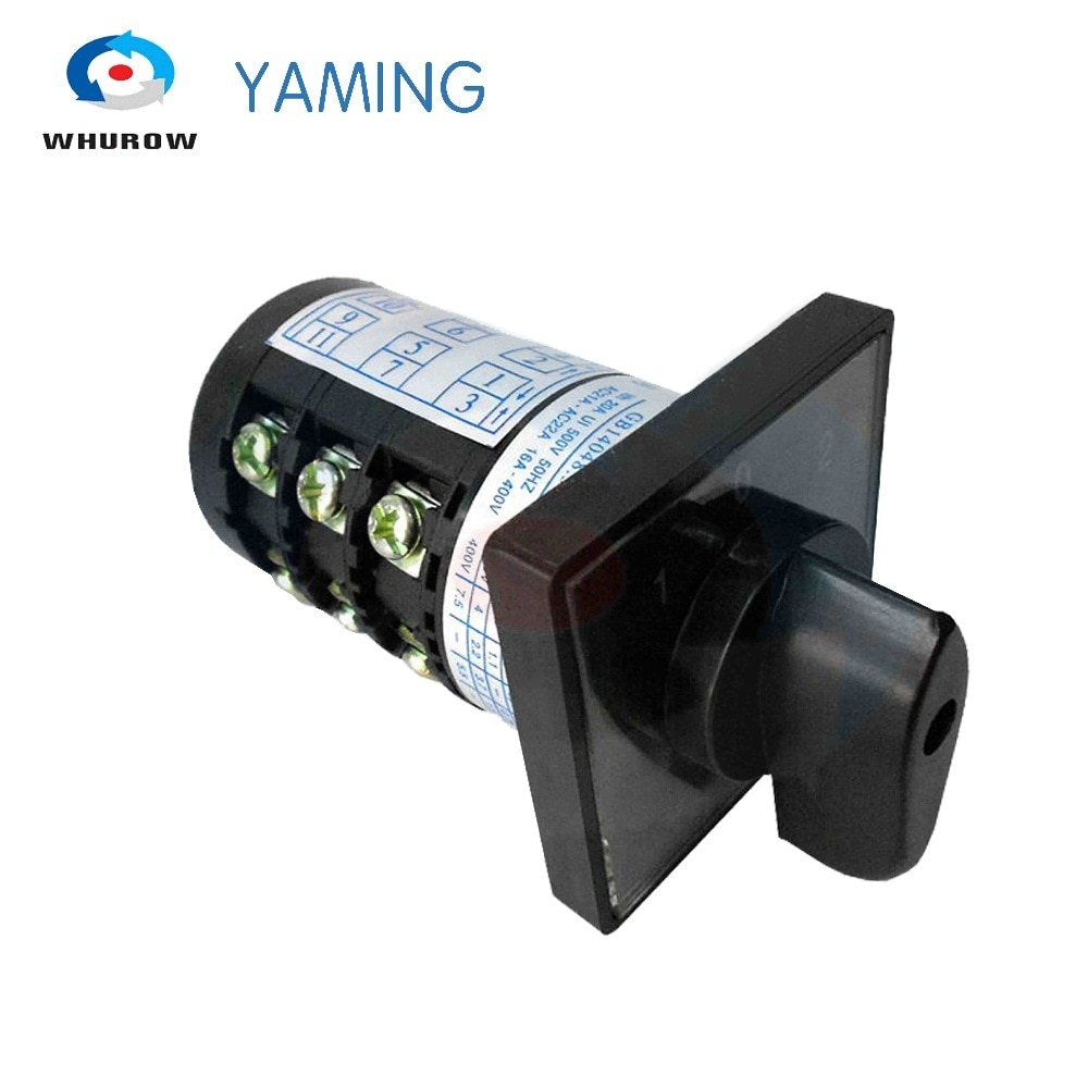 Yaming electric Combination switch HZ5B-20/3 cam rotary universal changeover switch 380V 20A 3 poles 3 positon(1-0-2)