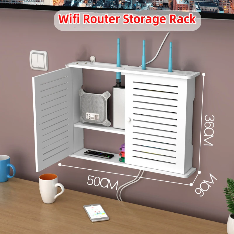 kabellos Wifi Router Lagerung Kasten Wohnzimmer Steckdose Wifi Dekoration Zauberstab-montiert TV einstellen-oben-Kasten Gestell Kabel Energie Organizer