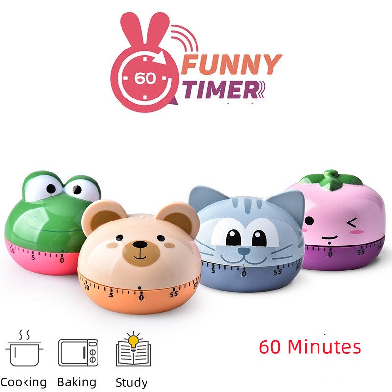 Rolig timer söta djur mekanisk timer 60 minuter kök matlagning barn studera hem timer